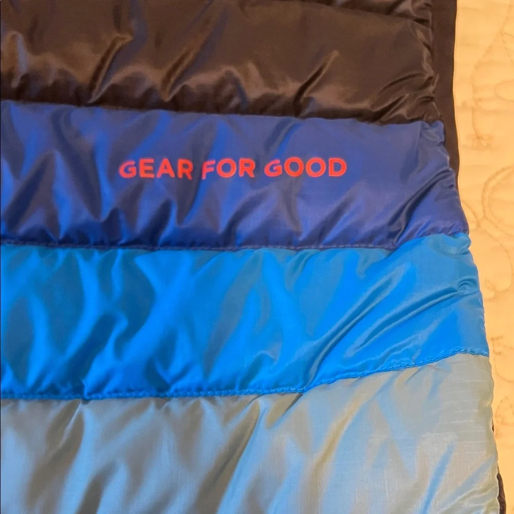 Cotopaxi Black and Blue Puffer Vest with Green Stripe - Picture 5 of 6